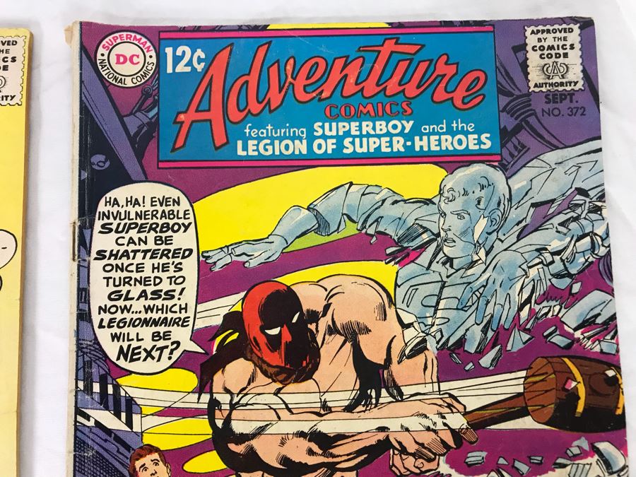 Vintage 1957 Action Comics Superman #231, Adventure Comics #255 (1958) And #372 (1968) Comic Books [Photo 9]