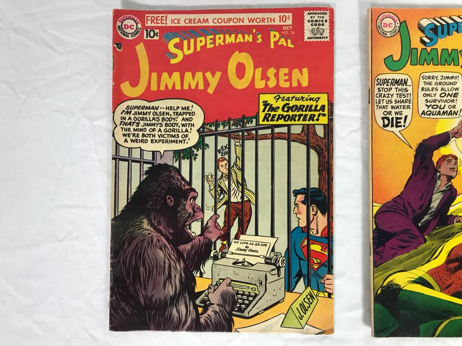 Vintage DC Superman's Pal Jimmy Olsen #24 (1957) And #115 (1968) Comic Books [Photo 2]