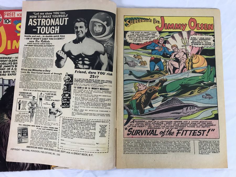 Vintage DC Superman's Pal Jimmy Olsen #24 (1957) And #115 (1968) Comic Books [Photo 11]