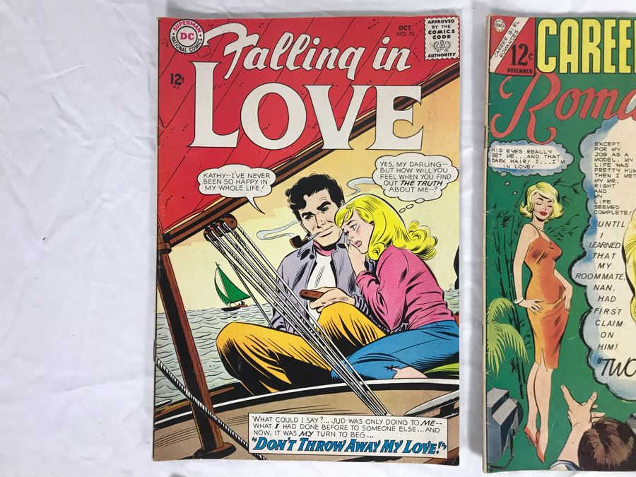 Vintage 12 Cent DC Comics And Charlton Comics Romance Comic Books Falling In Love, Career Girl Romances, Dobie Gillis, Love Diary, Bat Lash, Secrets Of Young Brides [Photo 2]
