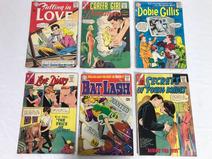 Vintage 12 Cent DC Comics And Charlton Comics Romance Comic Books Falling In Love, Career Girl Romances, Dobie Gillis, Love Diary, Bat Lash, Secrets Of Young Brides [Photo 1]