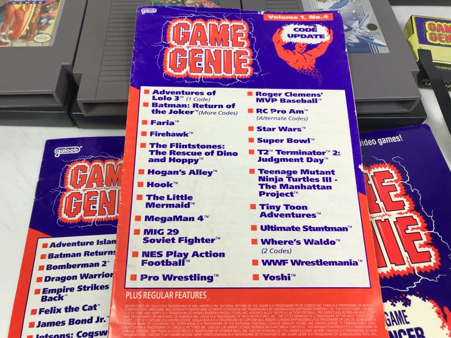 (11) Vintage Nintendo Video Games Incl California Games, Top Gun, Tetris, Thrilla's Surfari And Game Genie Video Game Enhancer With (4) Nintendo Video Game Controllers [Photo 15]