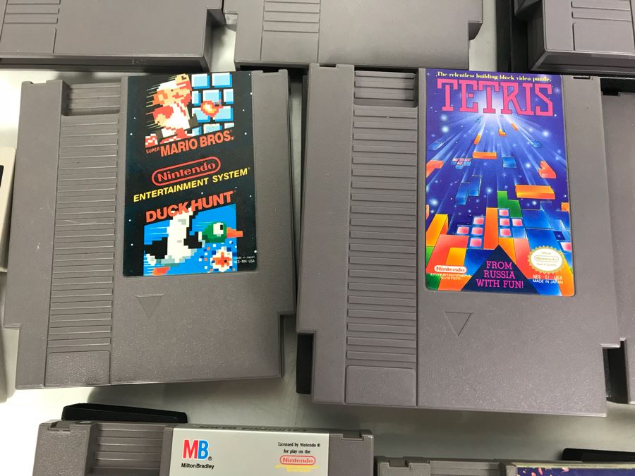 (11) Vintage Nintendo Video Games Incl California Games, Top Gun, Tetris, Thrilla's Surfari And Game Genie Video Game Enhancer With (4) Nintendo Video Game Controllers [Photo 8]