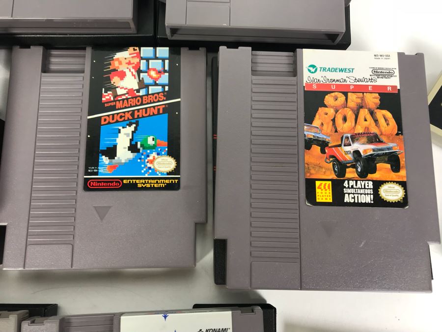 (11) Vintage Nintendo Video Games Incl California Games, Top Gun, Tetris, Thrilla's Surfari And Game Genie Video Game Enhancer With (4) Nintendo Video Game Controllers [Photo 7]