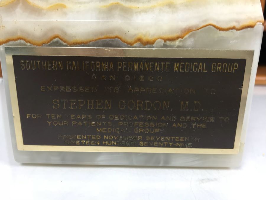 Teak Wooden Office Files Paper Organizer With Pair Of Genuine Onyx Stone Bookends [Photo 5]