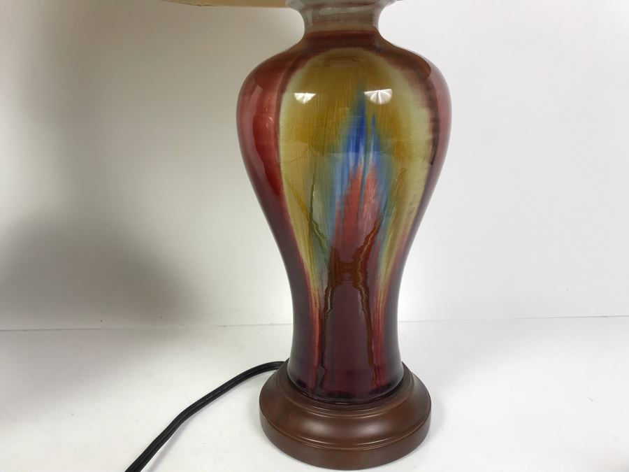 Pair Of Pottery Table Lamps With Shades [Photo 5]