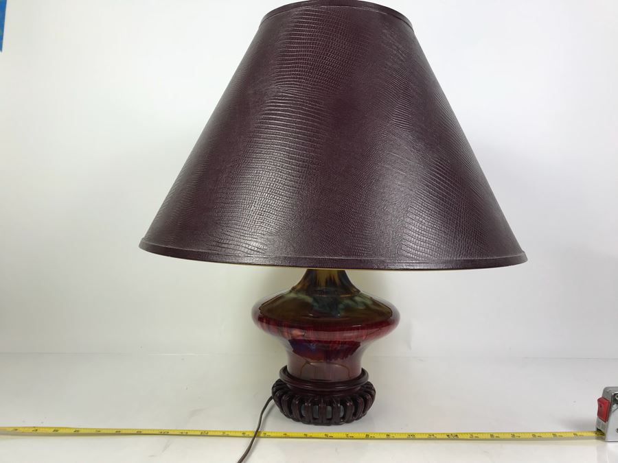 Pottery Table Lamp With Shade [Photo 2]