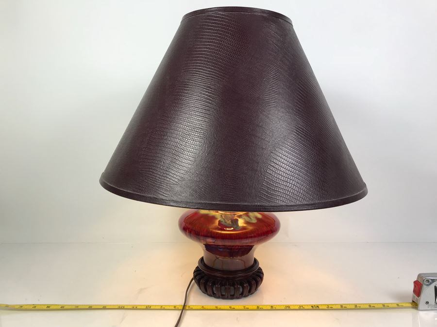 Pottery Table Lamp With Shade
