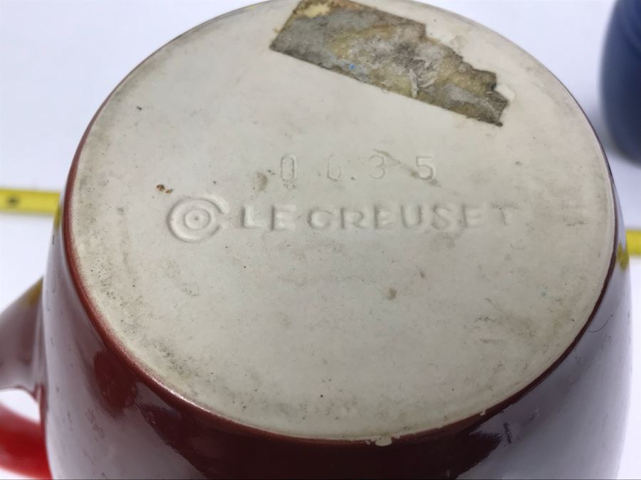 Pair Of Le Creuset Pitchers Red And Blue [Photo 4]