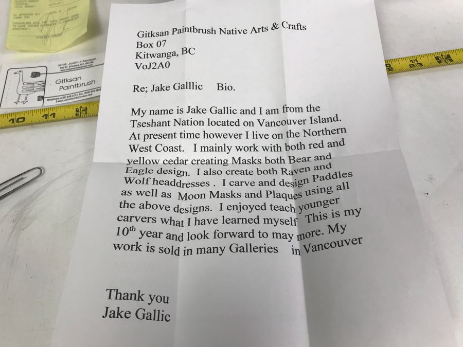 Pacific Northwest Native American Wooden Carved Bear Mask By Jake Gallic Tseshant Nation Vancouver Island Gitksan Paintbrush [Photo 13]