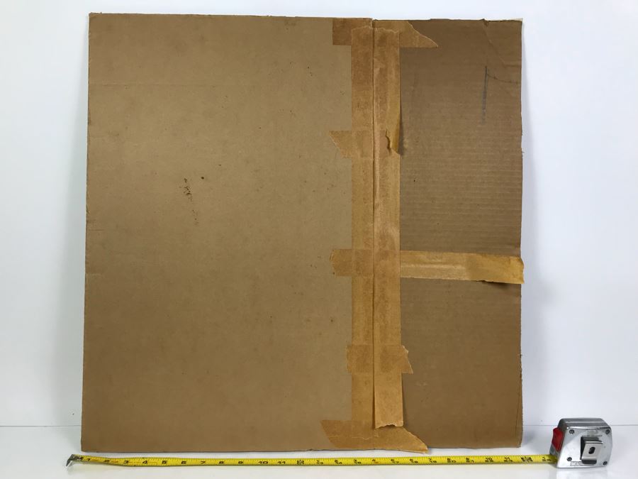 Original Abstract Modern Painting On Cardboard Backing Signed Signature Illegible 24' X 24' - See Photos [Photo 12]