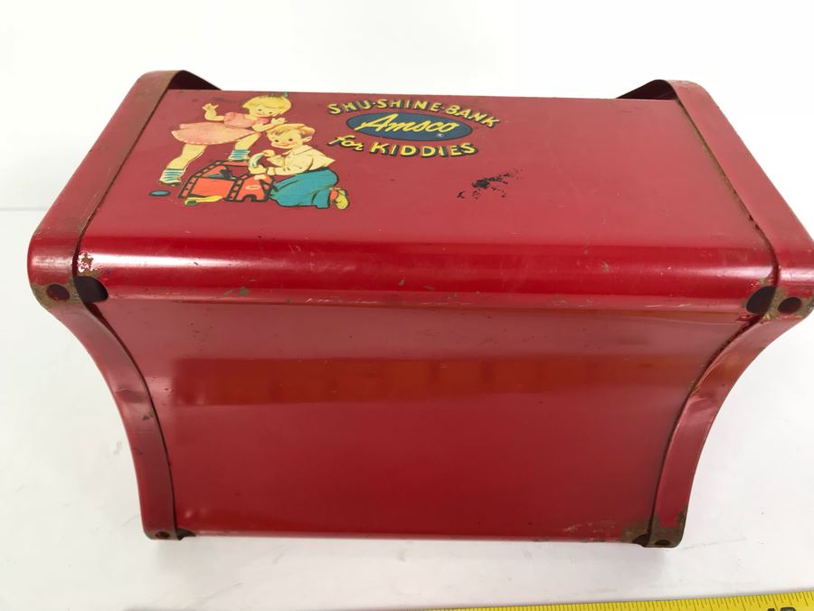 Vintage Red Metal Kid's Toy Shu-Shine-Bank Amsco For Kiddies [Photo 6]