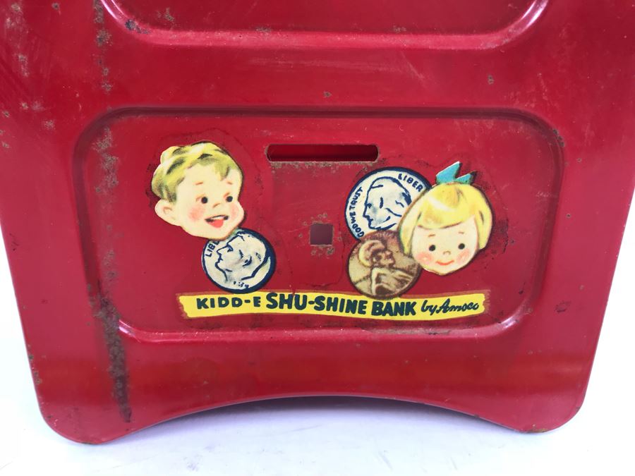 Vintage Red Metal Kid's Toy Shu-Shine-Bank Amsco For Kiddies [Photo 4]
