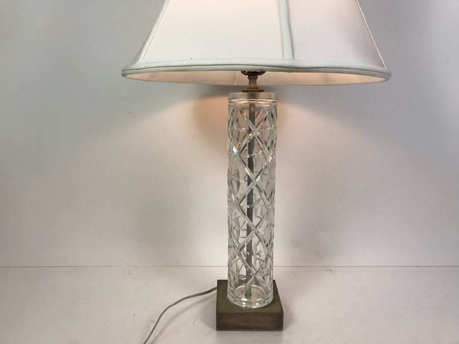 etched crystal living room table lamps