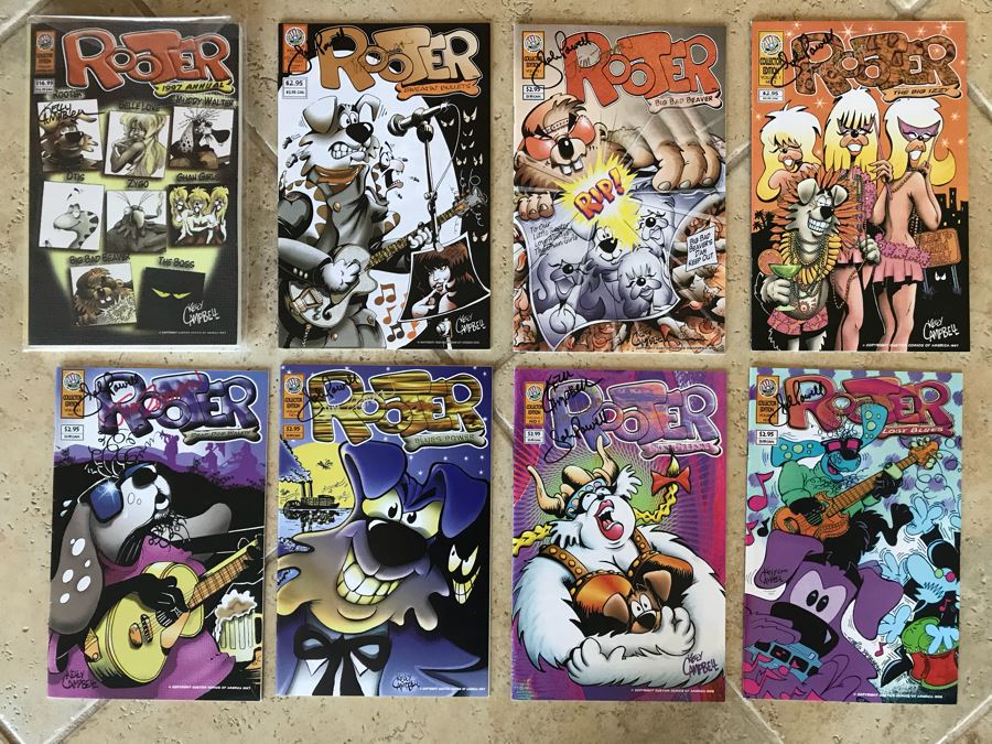 (8) SIGNED Rooter Comic Books