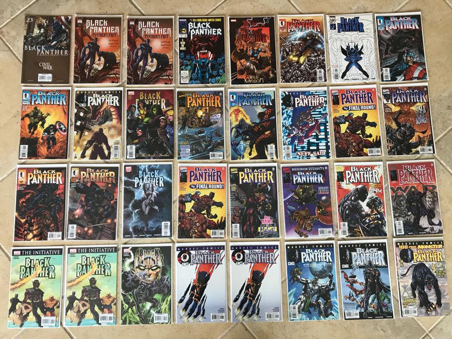 (32) Vintage Marvel Comics Black Panther Comic Books