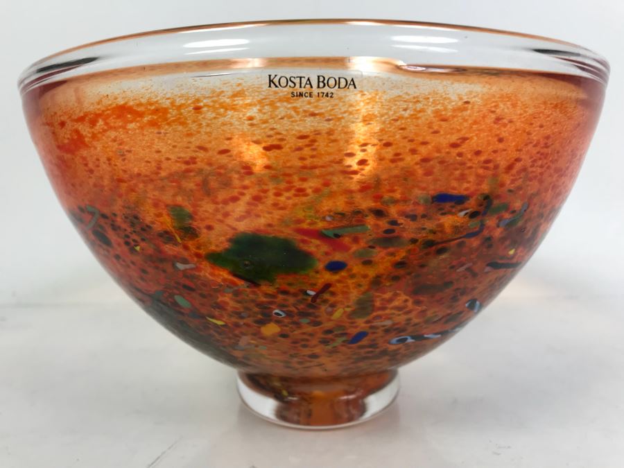 Signed Kosta Boda Swedish Art Glass Bowl [Photo 4]