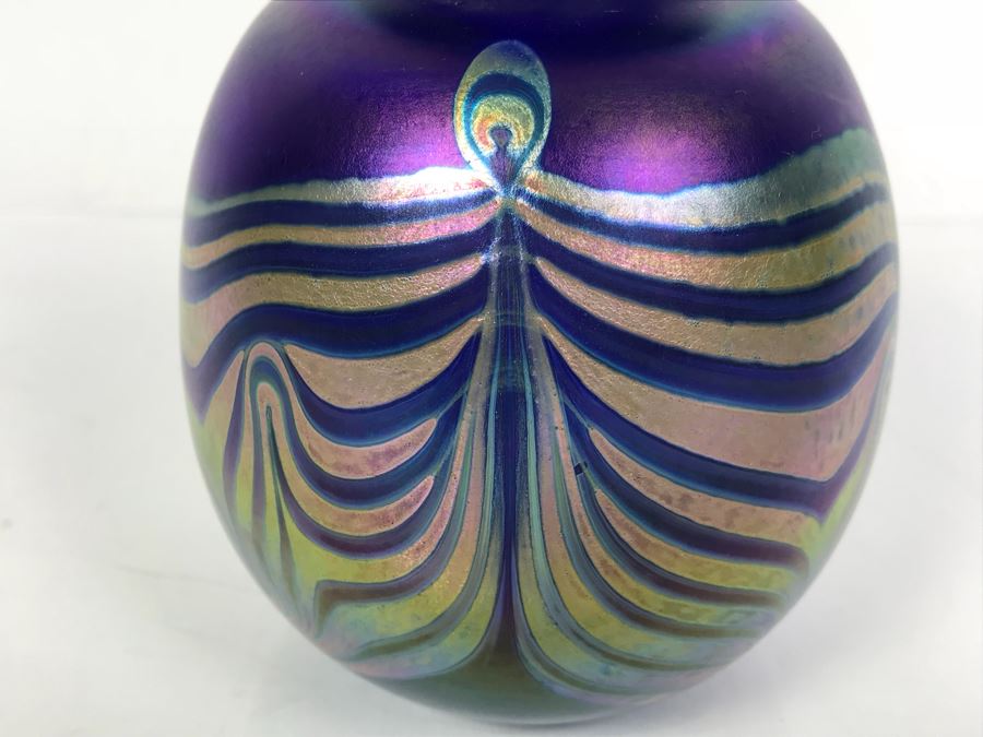 Signed Iridescent Art Glass