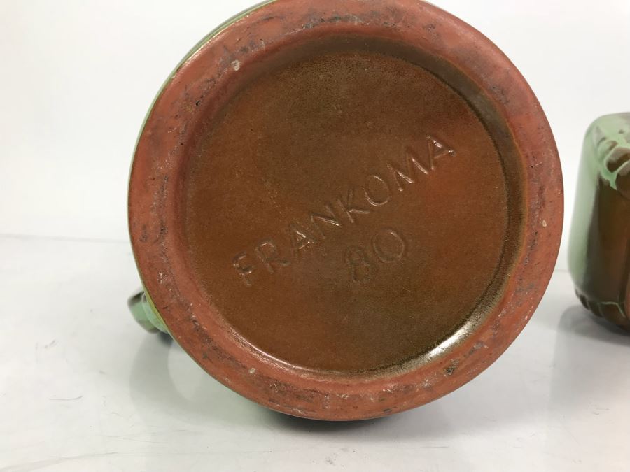 Pair Of Vintage Green Frankoma Pottery Pieces Pitcher [Photo 7]