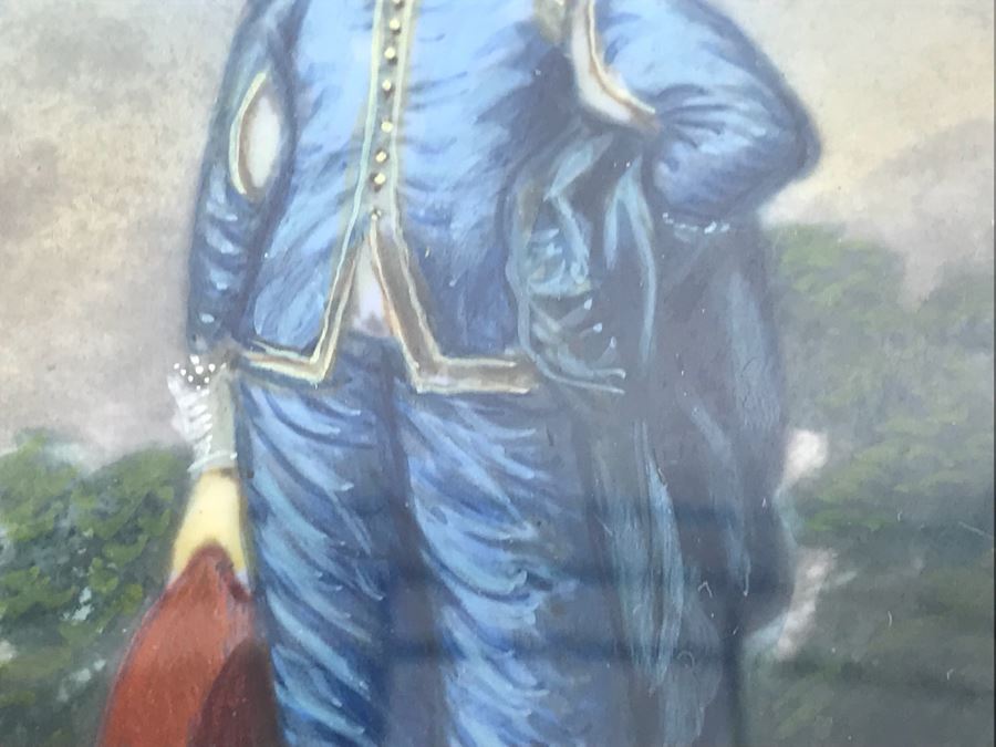 Antique Miniature Hand Painted Portrait Blue Boy (Jonathan Buttall) Signed Gainsborough [Photo 7]