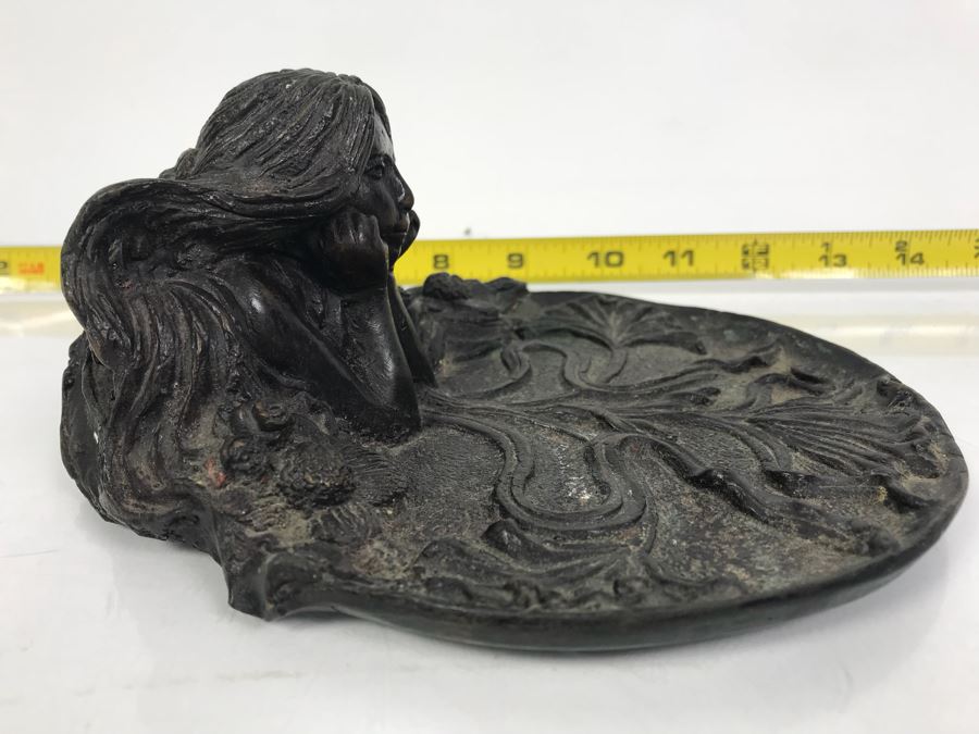 Bronze Art Nouveau Style Dish Signed RL [Photo 7]