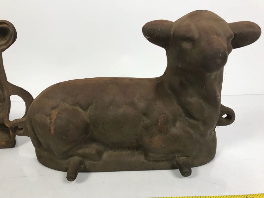 Large Vintage Cast Iron Mold Of Sheep [Photo 4]