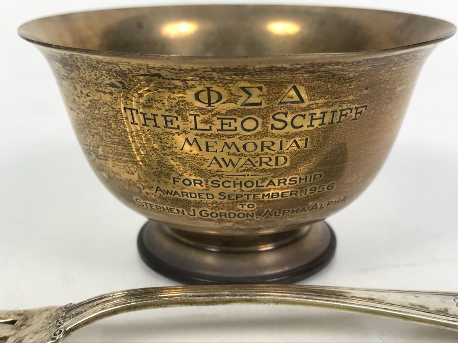 Cartier Sterling Silver Paul Revere Reproduction Trophy Cup (78.4g SS) And Monogramed Sterling Silver Fork (29g) (107.4g SS TW) [Photo 4]