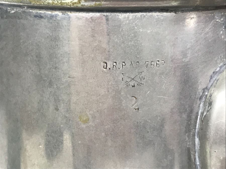 Vintage Pewter Coffee Pot With Creamer And Sugar, Pottery Pieces And (3) Green Dishes [Photo 11]