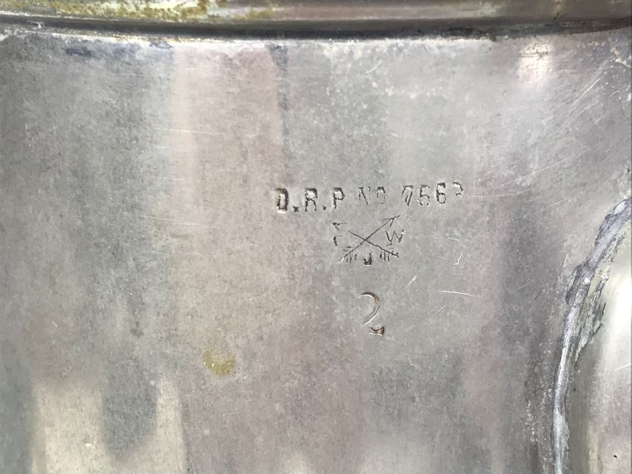 Vintage Pewter Coffee Pot With Creamer And Sugar, Pottery Pieces And (3) Green Dishes [Photo 10]