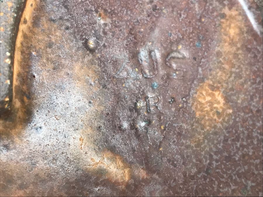 Vintage Pewter Coffee Pot With Creamer And Sugar, Pottery Pieces And (3) Green Dishes [Photo 6]