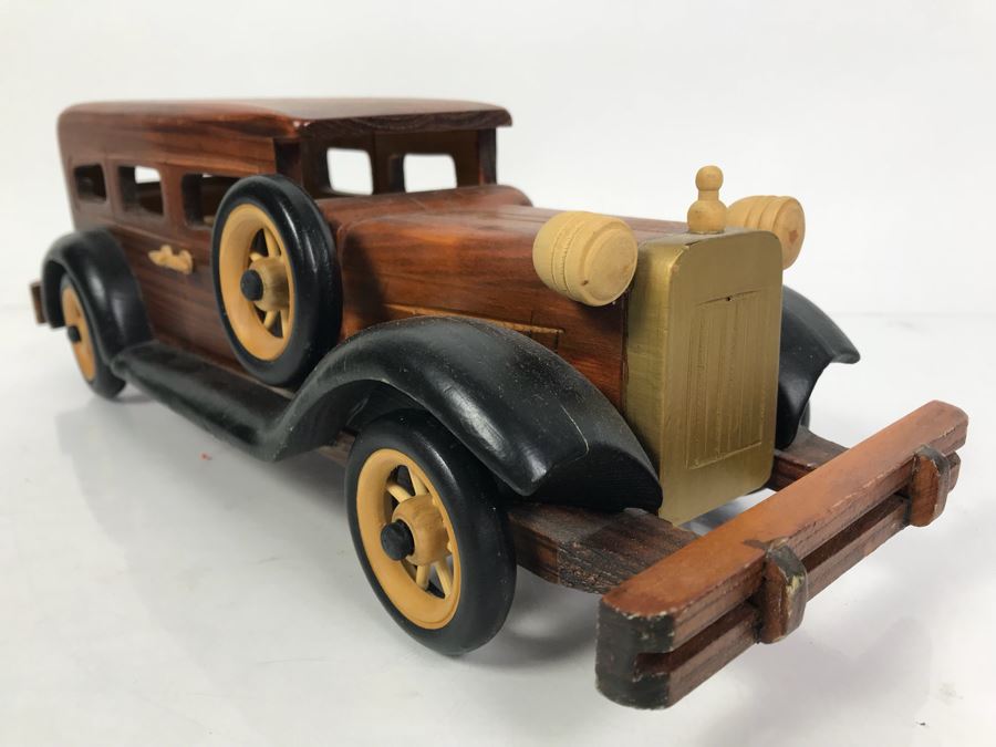 Wooden Model Of Antique Automobile Car