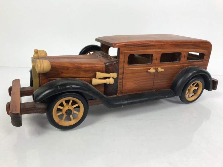 Wooden Model Of Antique Automobile Car