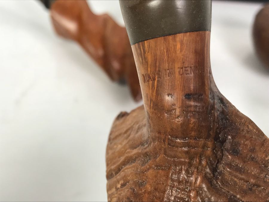 (6) Vintage Wooden Smoking Pipes With Wooden Display Stand Some Pipes Hand Made In Denmark [Photo 10]