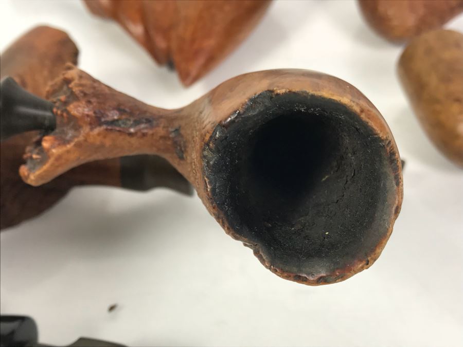 (6) Vintage Wooden Smoking Pipes With Wooden Display Stand Some Pipes Hand Made In Denmark [Photo 15]