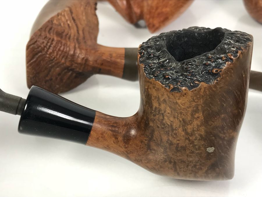 (6) Vintage Wooden Smoking Pipes With Wooden Display Stand Some Pipes Hand Made In Denmark [Photo 11]