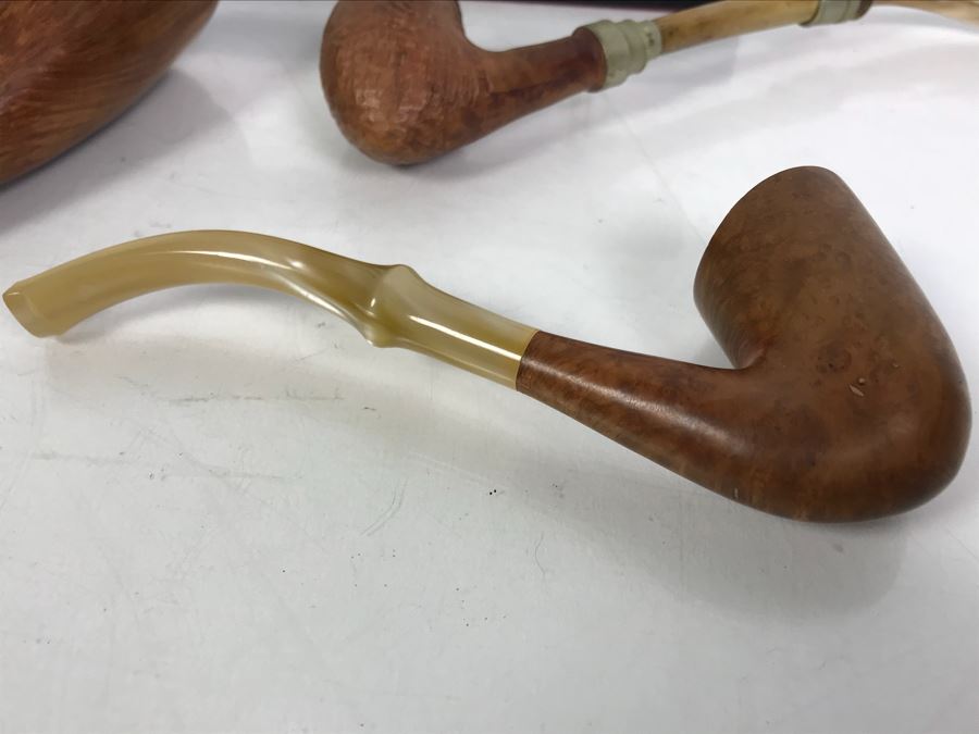 (6) Vintage Wooden Smoking Pipes With Wooden Display Stand Some Pipes Hand Made In Denmark [Photo 17]