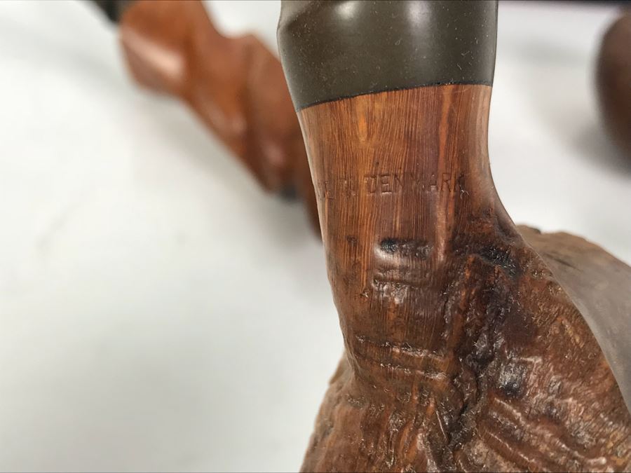 (6) Vintage Wooden Smoking Pipes With Wooden Display Stand Some Pipes Hand Made In Denmark [Photo 9]