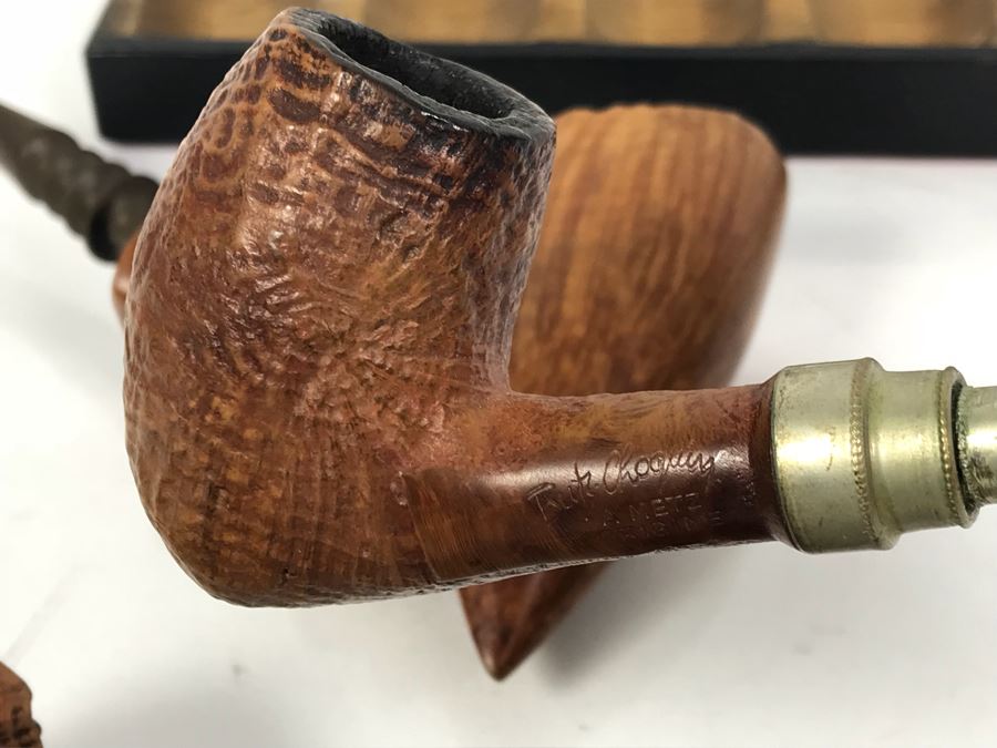 (6) Vintage Wooden Smoking Pipes With Wooden Display Stand Some Pipes Hand Made In Denmark [Photo 23]