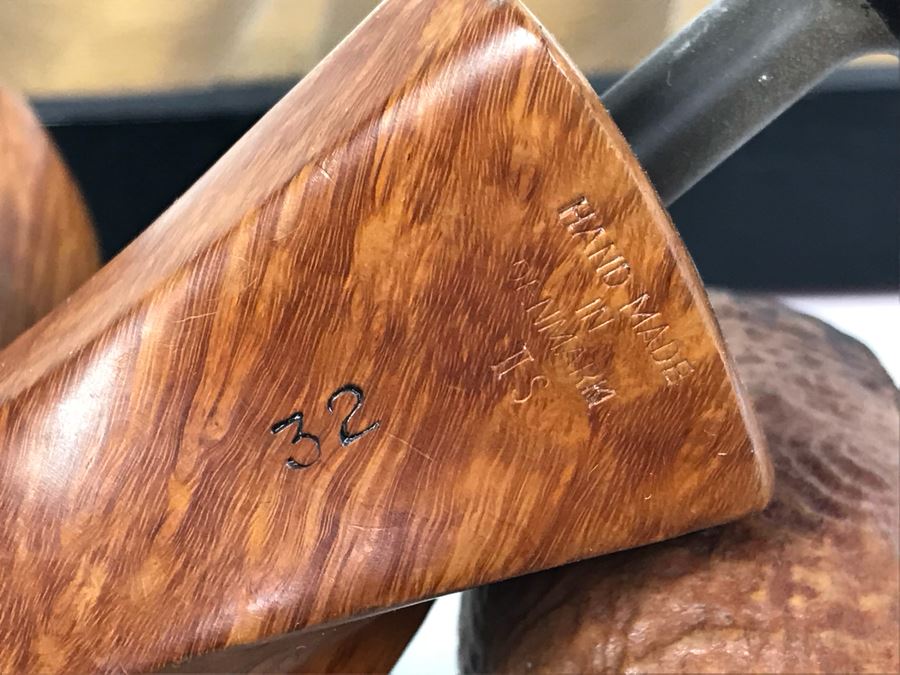 (6) Vintage Wooden Smoking Pipes With Wooden Display Stand Some Pipes Hand Made In Denmark [Photo 6]