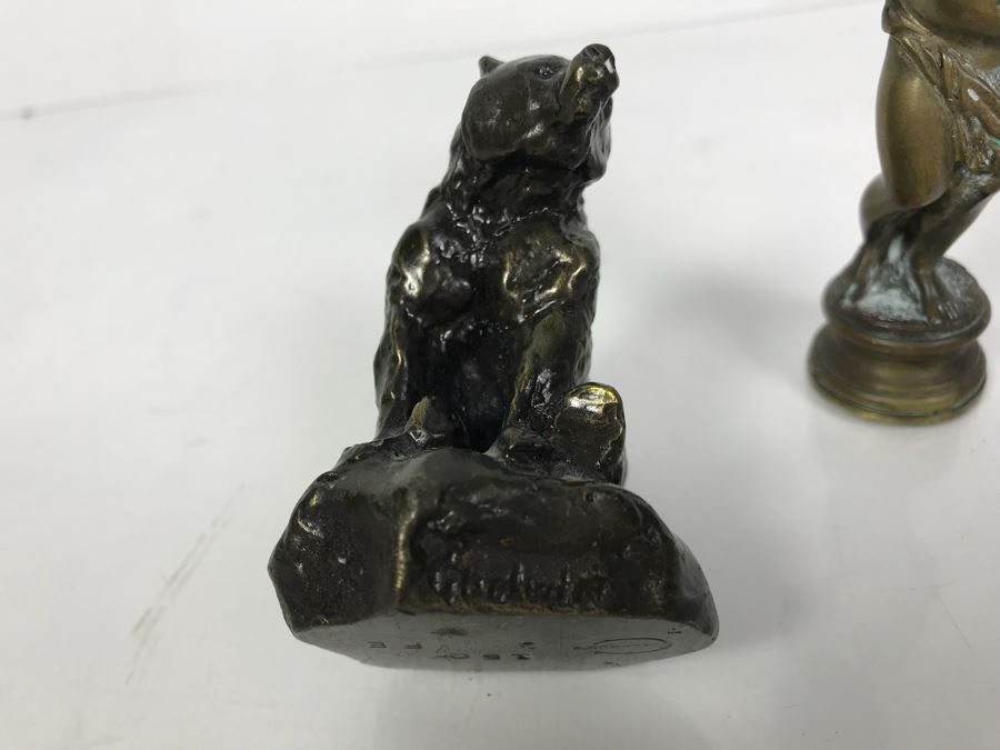 Philip Goodwin Limited Edition Bronze Sitting Bear Sculpture Calhoun's And Vintage Brass Letter Wax Seal [Photo 7]