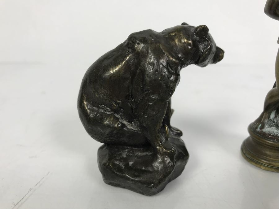 Philip Goodwin Limited Edition Bronze Sitting Bear Sculpture Calhoun's And Vintage Brass Letter Wax Seal [Photo 6]