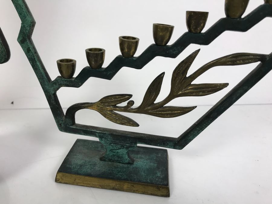 (3) Vases Including Mikasa And Brass Menorah Made In Israel [Photo 3]