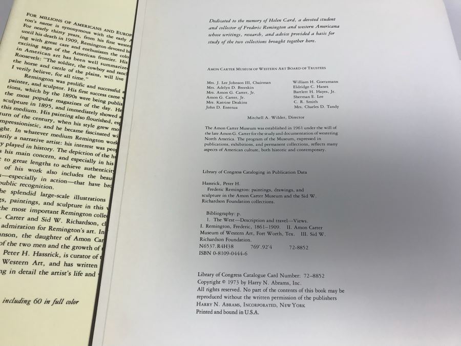 Wooden Book Display Stand With Vintage 1973 Frederic Remington Book By Peter H. Hassrick [Photo 6]