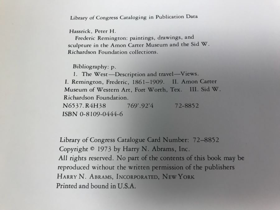 Wooden Book Display Stand With Vintage 1973 Frederic Remington Book By Peter H. Hassrick [Photo 7]