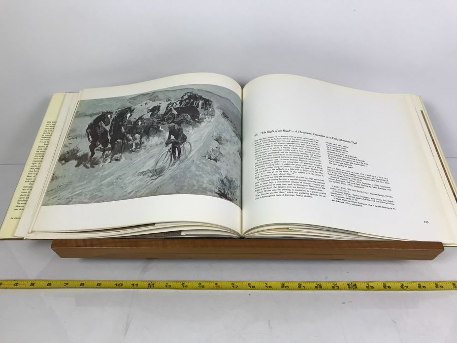 Wooden Book Display Stand With Vintage 1973 Frederic Remington Book By Peter H. Hassrick [Photo 8]