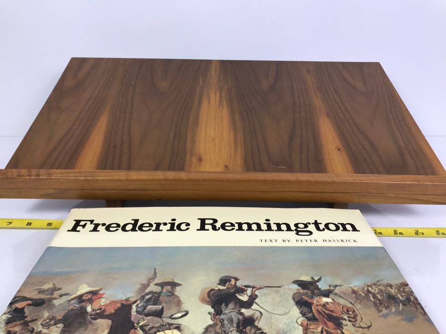 Wooden Book Display Stand With Vintage 1973 Frederic Remington Book By Peter H. Hassrick [Photo 9]