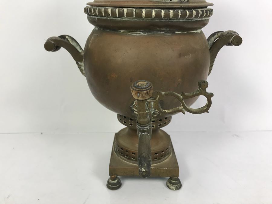 Antique Large Brass Samovar Water Boiler Coffee Tea Dispenser [Photo 3]