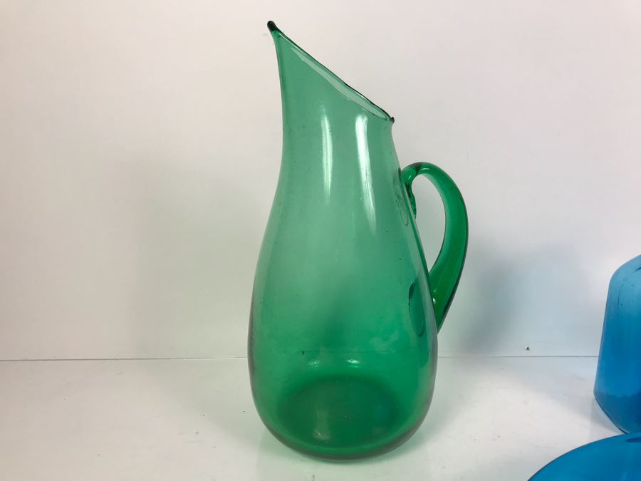 (3) Art Glass Pieces Blue And Green [Photo 6]