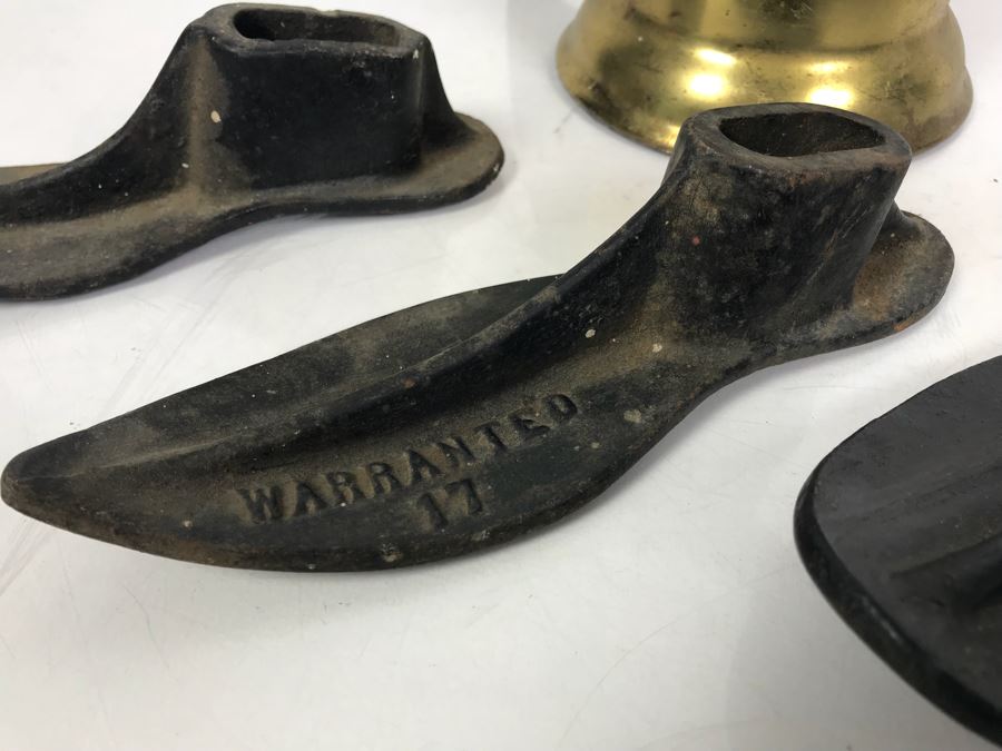 (3) Vintage Cast Iron Cobbler Shoe Forms And Vintage Craftsman Brass Gasoline Blow Torch [Photo 4]