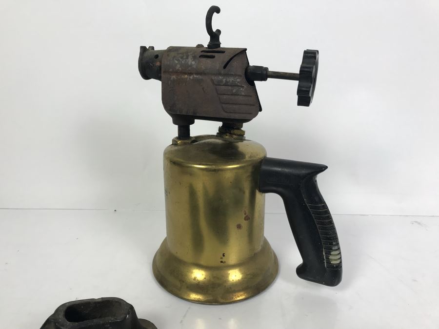 (3) Vintage Cast Iron Cobbler Shoe Forms And Vintage Craftsman Brass Gasoline Blow Torch [Photo 9]